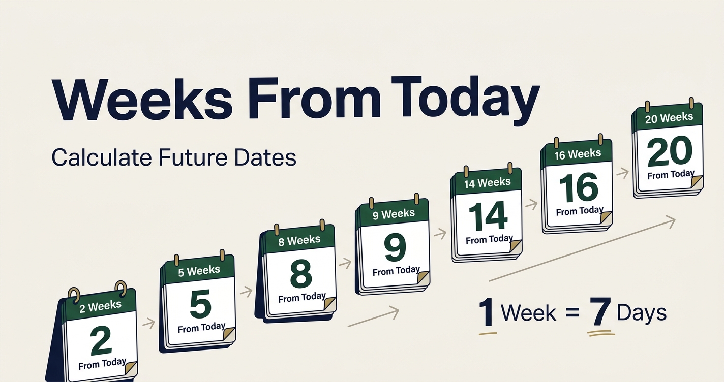 Weeks From Today calculator showing how to calculate future dates