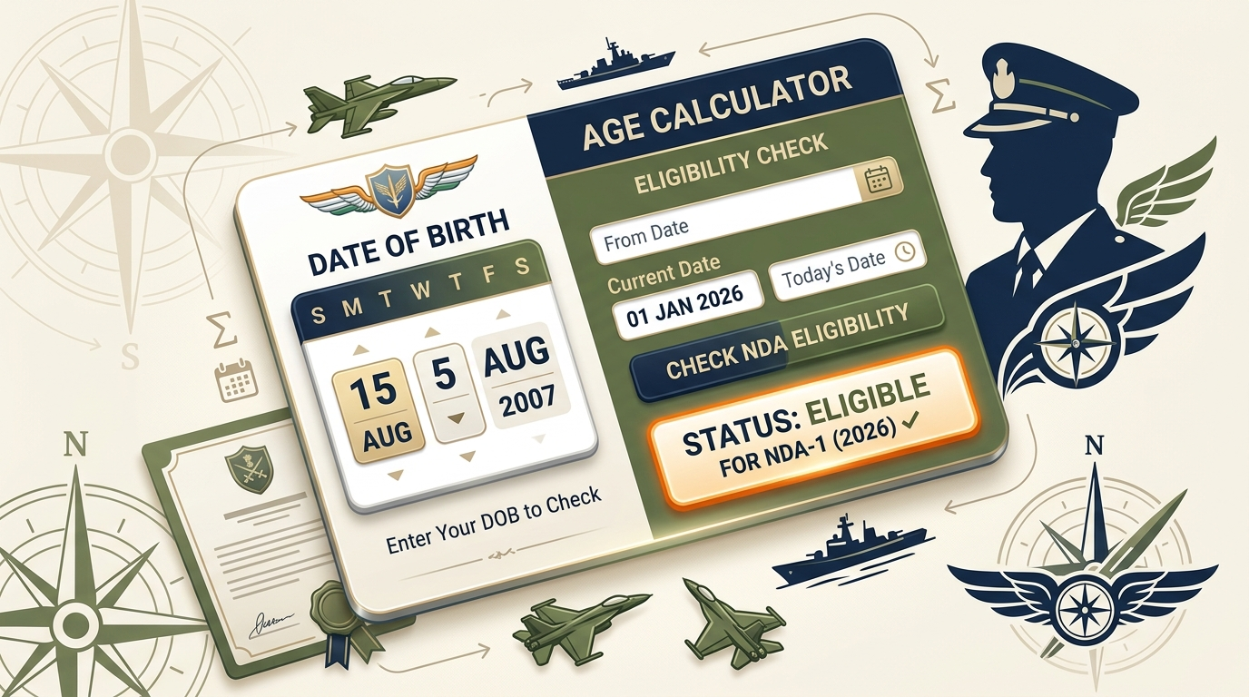 NDA age calculator for checking NDA 1 and NDA 2 eligibility